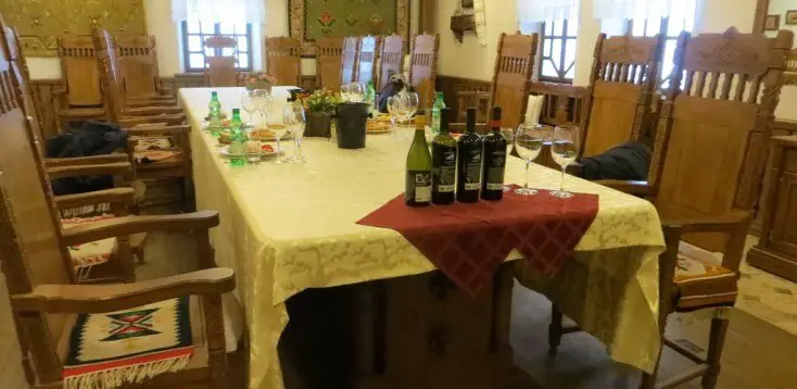 Tasting - menu, wine and room at Cricova, Moldova