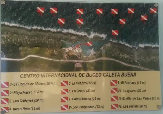 Diving spots close to Caleta Buena