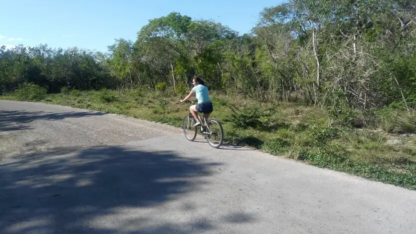 Riding a bicycle to Caleta Buena