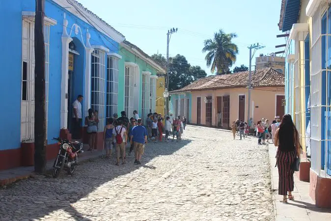 The street on which Hostal Malbelys is located