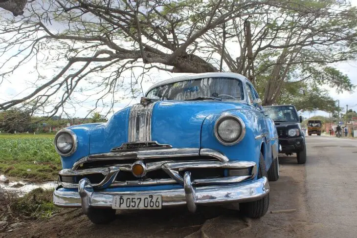 Random blue vintage car 