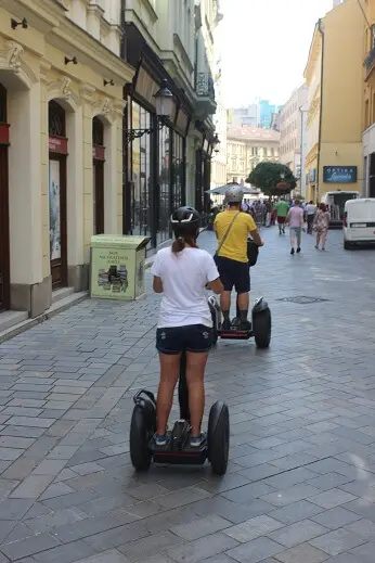 On segway in the center of Bratislava
