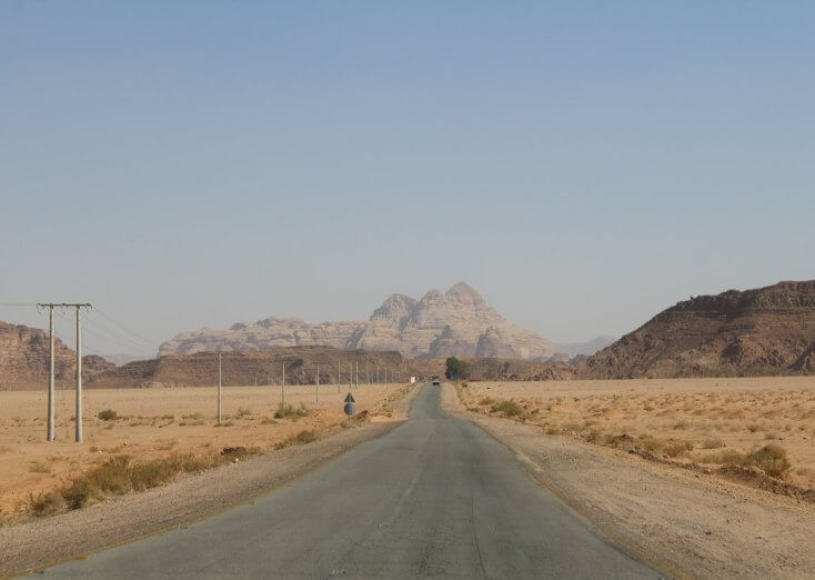 Road to Wadi Rum, Jordan