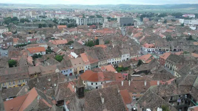 Sibiu from the top of the Evangelical Church