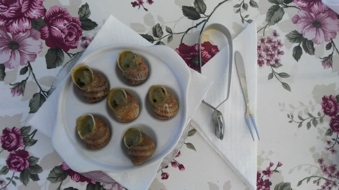 Snails with butter and herbs at Eco-Telus, Bulgaria