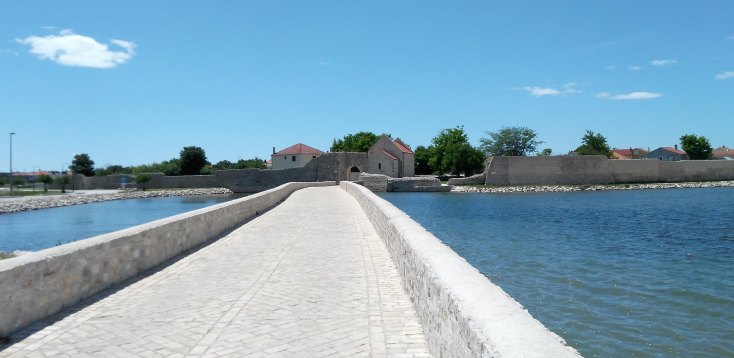 The old city of Nin lies on a 500 broad islet, Croatia