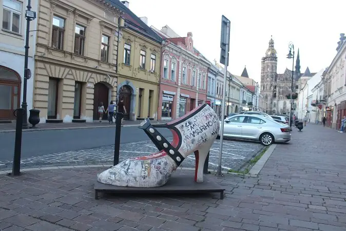 Huge shoe in honor of Andy Warhol in Kosice