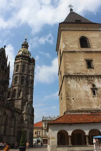 urban tower and cathedral